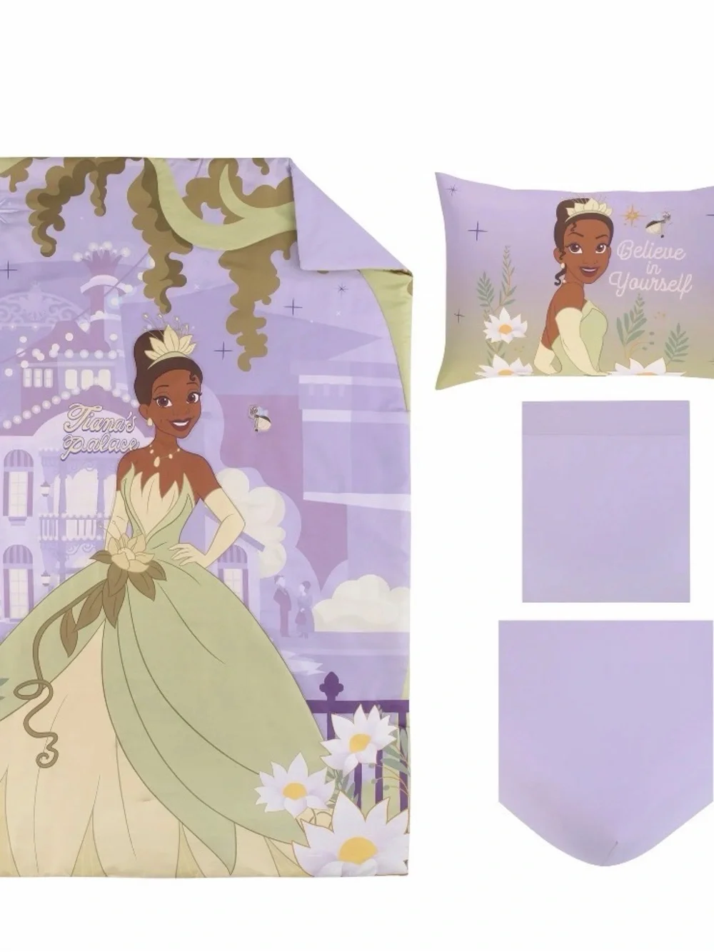Princess Tiana 4-Piece Comforter Set for Small Bed